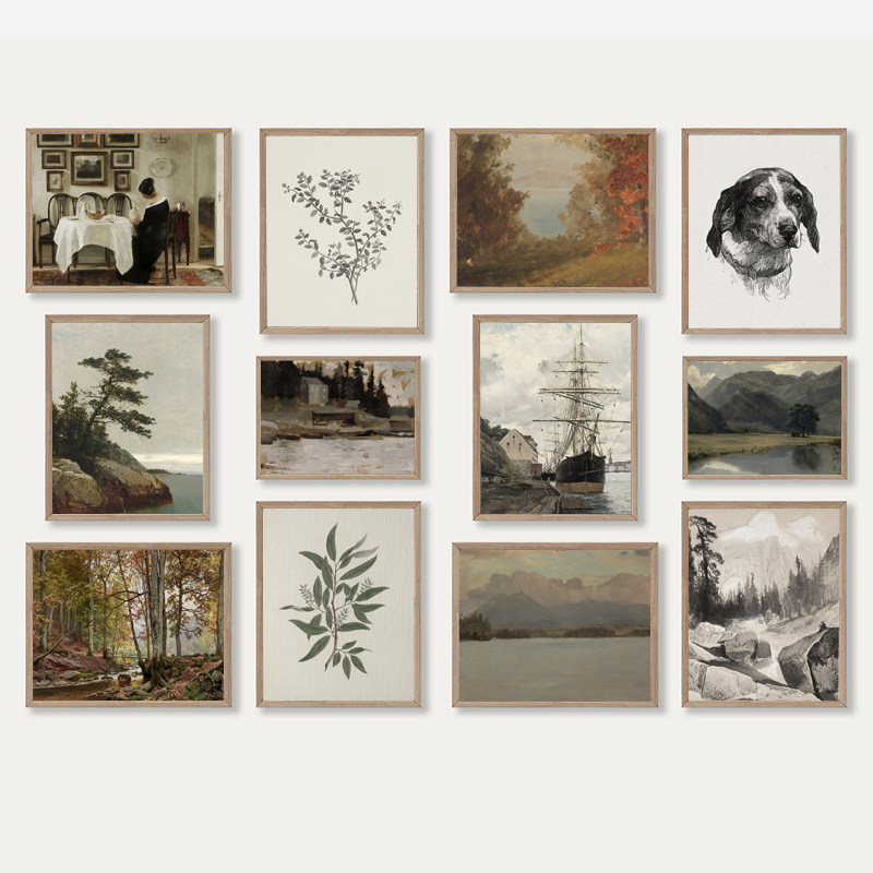 法式复古乡村田园组合装饰画画芯北欧艺术风景素描静物南法风挂画,家居饰品,现代装饰画,淘宝优惠券,粉丝福利购,淘宝优惠卷