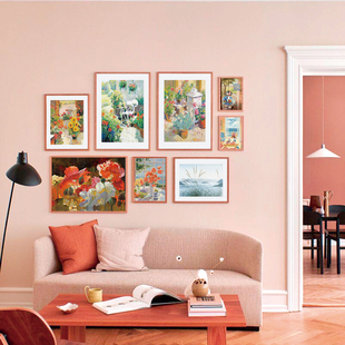 温馨美丽花园唯美田园装 饰小画画芯浪漫色彩艺术房间布置挂画内芯
