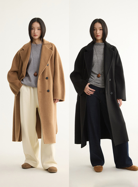 芙蕖FUXU 100牦牛绒/小骆驼绒/贝贝中长款外套女101801双面呢大衣