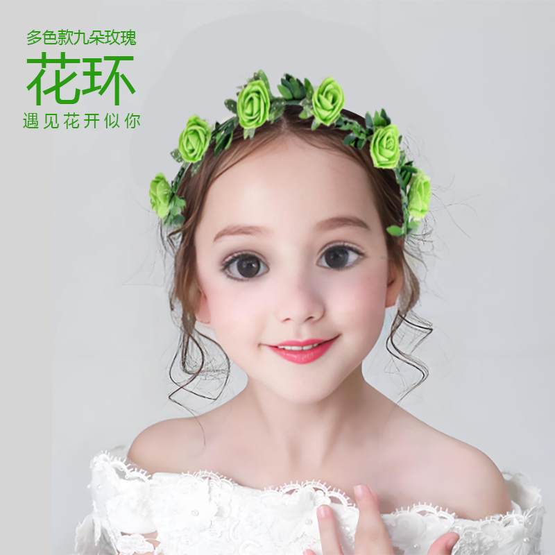 儿童花环演出森女花环发箍头饰儿童海边旅游景点摄影地摊发箍