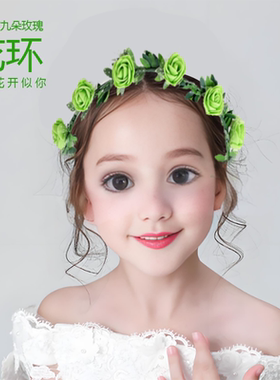儿童花环演出森女花环发箍头饰儿童海边旅游景点摄影地摊发箍