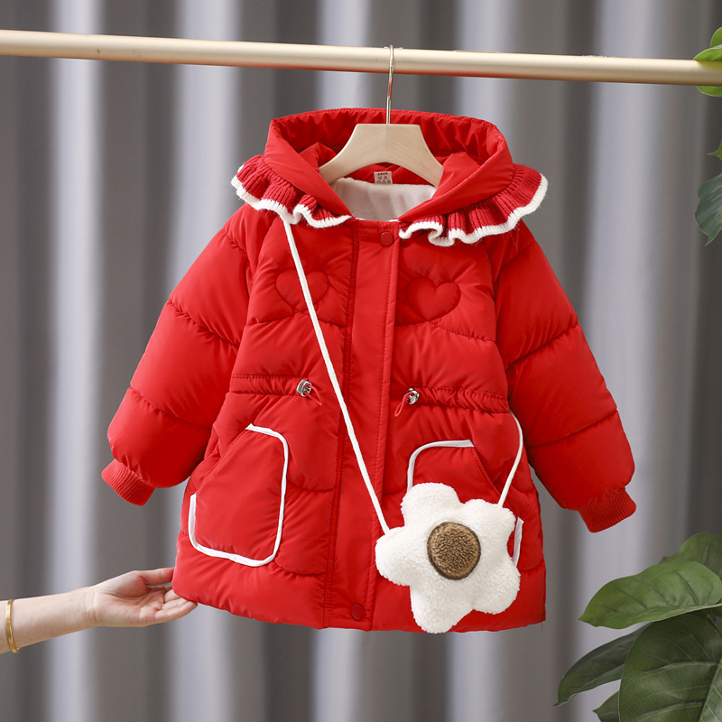 女童加厚冬季新年棉服