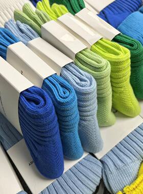 3双装 纯色粗线秋冬季加厚中筒街头潮流男女简约百搭吸汗