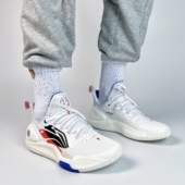 闪击9TD卯兔 男款 耐磨透气 篮球鞋 白红 低帮 LiNing李宁2025新款