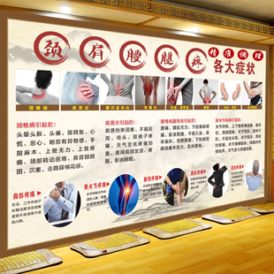 颈肩腰腿疼的各大症状调理知识展板文化墙纸中医院诊所海报壁布画
