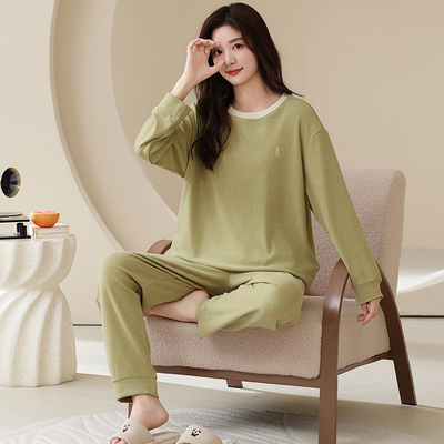 大码加厚德绒睡衣女款冬季2025新款秋冬磨毛保暖高级感家居服套装