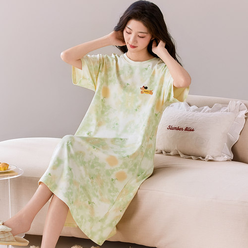 纯棉大码睡裙女套头居家服