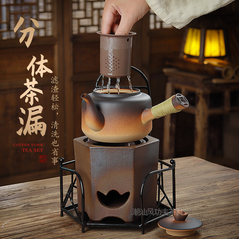 潮州柴烧碳电两用煮茶炉图片