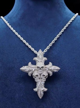 BLITZ BOY欧美嘻哈骷髅十字架hiphop说唱复古个性情侣款吊坠潮