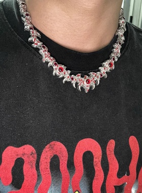 SASIOVERLXRD同款原版大小号夜光异形尖刺眼睛项链寄生项链