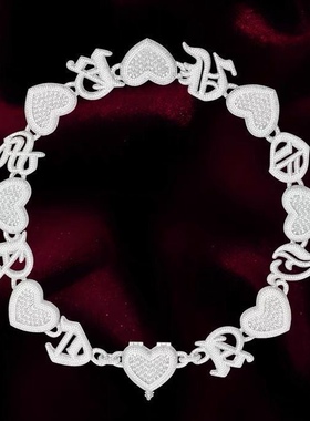 BLITZ BOY20mm偷米爱心链同款项链潮流高级锆石嘻哈个性项链ins