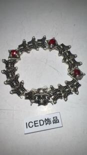 ICED饰品sasi同款羊头黑色黑钻手链百搭潮流手链