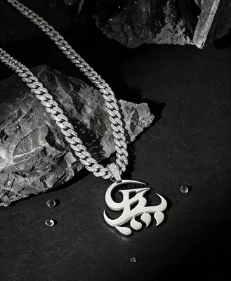 Gai同款嘻哈GBLOCK炁吊坠项链说唱歌手百搭饰品项链吊坠