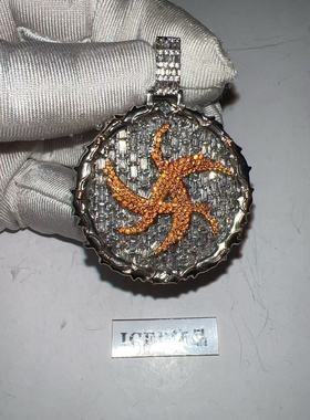 艾志恒Asen正品满钻小饼吊坠项链 混镶t方锆石高端嘻哈吊坠