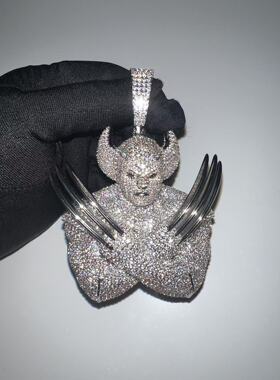 ICED欧美嘻哈金刚狼潮流风格吊坠小众设计感嘻哈潮流风格吊坠