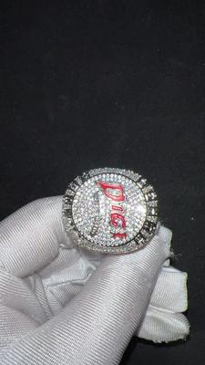 DIGIGHETTO同款戒指满钻t方戒指铜镶锆石嘻哈饰品