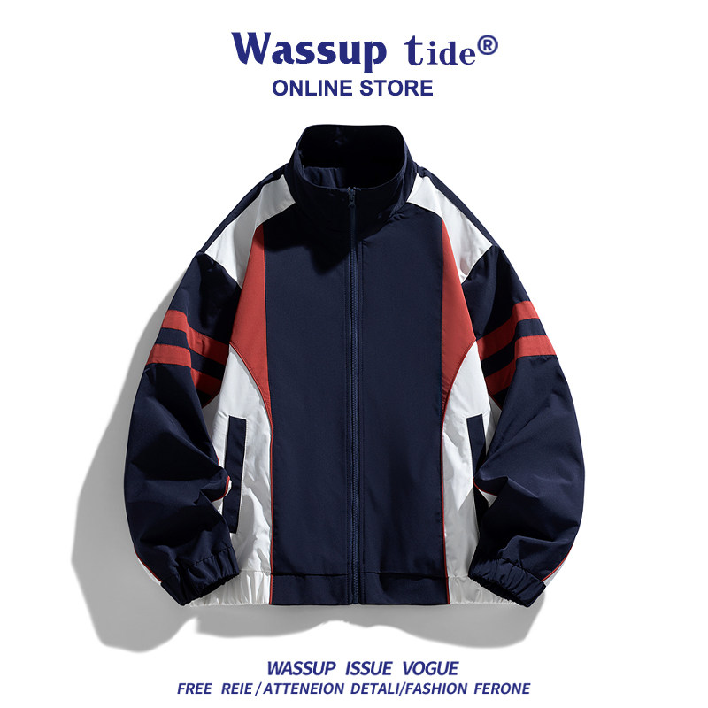 WASSUP TIDE秋季新款夹克男士潮牌宽松休闲大码时尚户外工装外套
