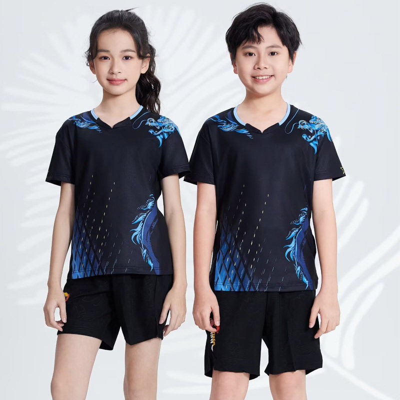 羽毛球服女儿童乒乓球服运动短袖T恤男单上衣大赛服定制透气高弹