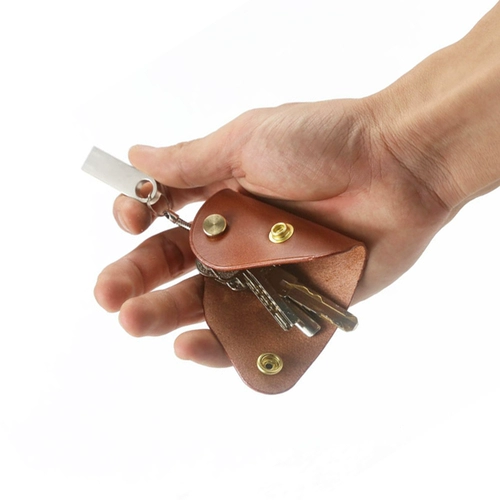 Маленькая ретро сумка-органайзер, медная кожаная ключница, из натуральной кожи, воловья кожа