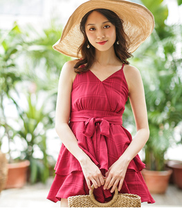 爱衣服新款 N12620 韩版 气质吊带连衣裙女0508W 限抢连衣裙 时尚 裙