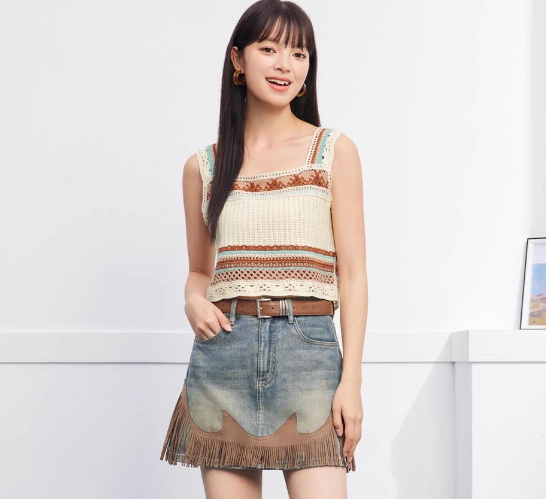 裙爱衣服波西米亚风小吊带子上衣4429A-N017-限时抢秋冬连衣裙