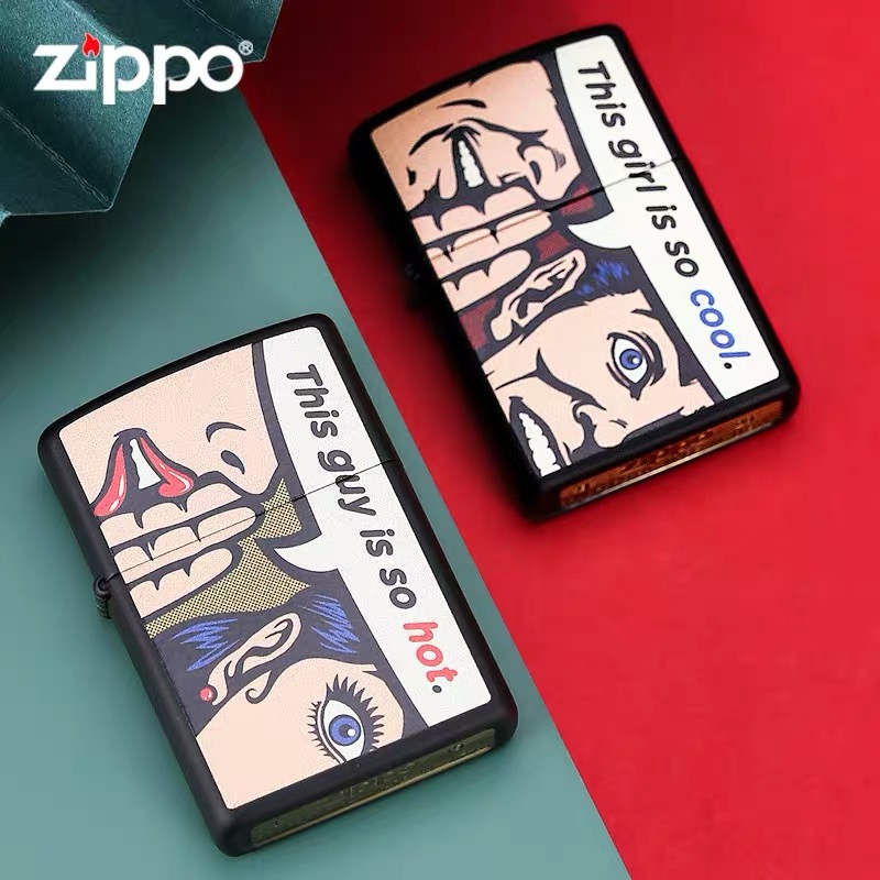 zippo彩印煤油打火机防风