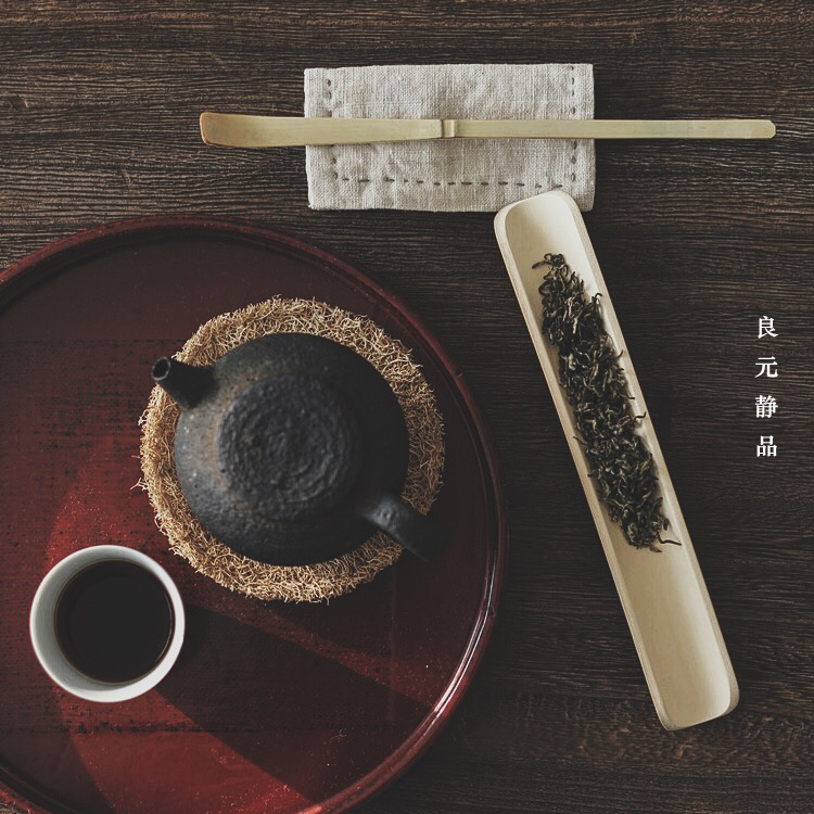 茶道竹制长柄茶匙茶拨茶荷茶则
