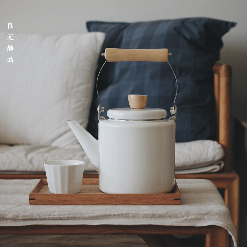 英式茶壶北欧风直型搪瓷烧水壶