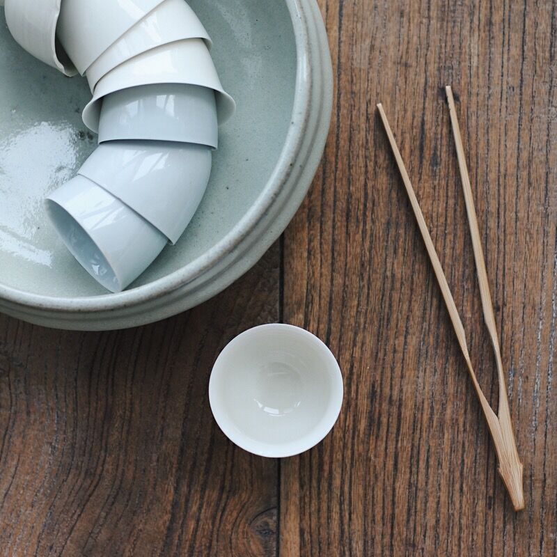 良元静品 茶器 日式天然竹制防烫茶夹 中式茶道六君子茶杯镊子