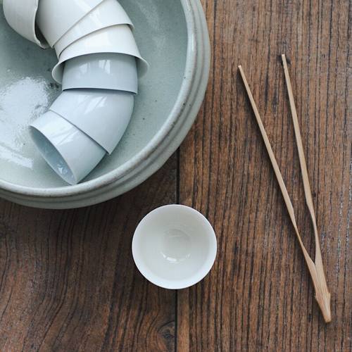 茶道竹制防烫茶夹中式茶杯镊子