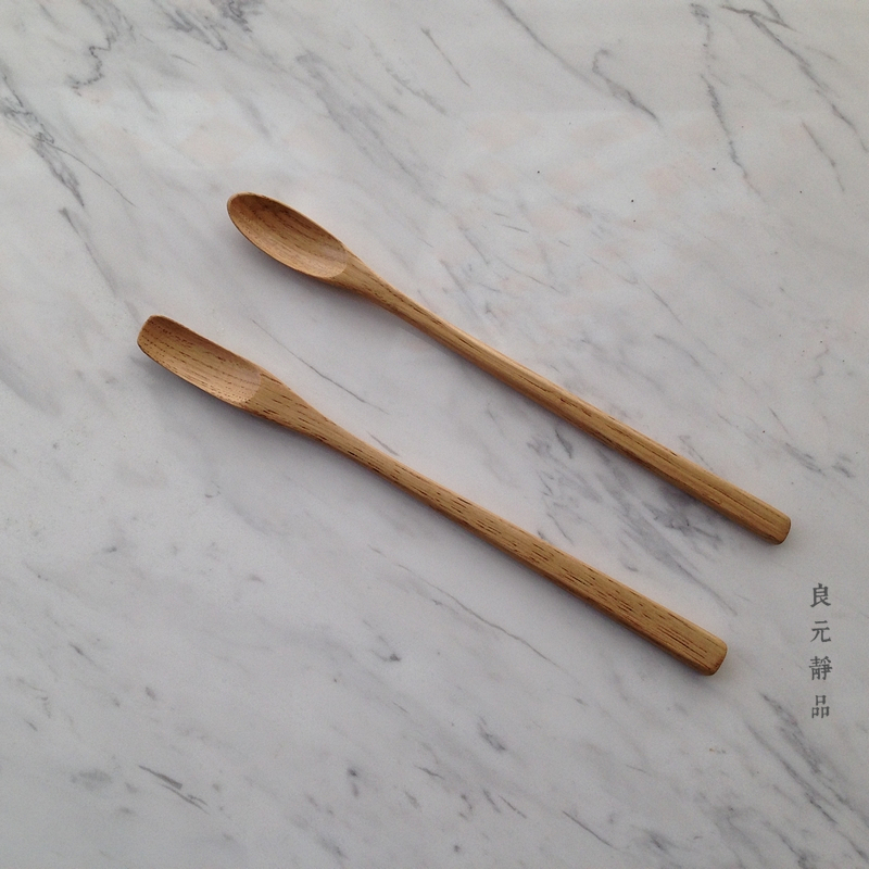 良元静品食器长柄咖啡实木栗木