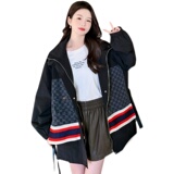 已出大货23春装新款牛仔拼接工装风衣6171P145控198，女装风衣，浙宝089