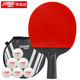 红双喜DHS专业星钻乒乓球拍单拍全能型直拍狂飙D02 S黑耀内附拍套