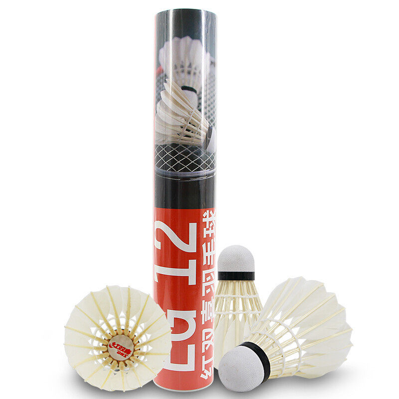 红双喜DHS羽毛球比赛训练耐打复合软木羽毛球E-EG12(12只装)