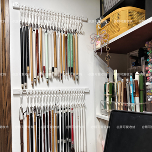 毛笔收纳挂钩免打孔墙上柜面展示架文房书法笔架多功能粘钩神器