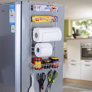 家用厨房用品冰箱挂架保鲜膜实用挂纸巾冰箱侧壁收纳置物架 新款