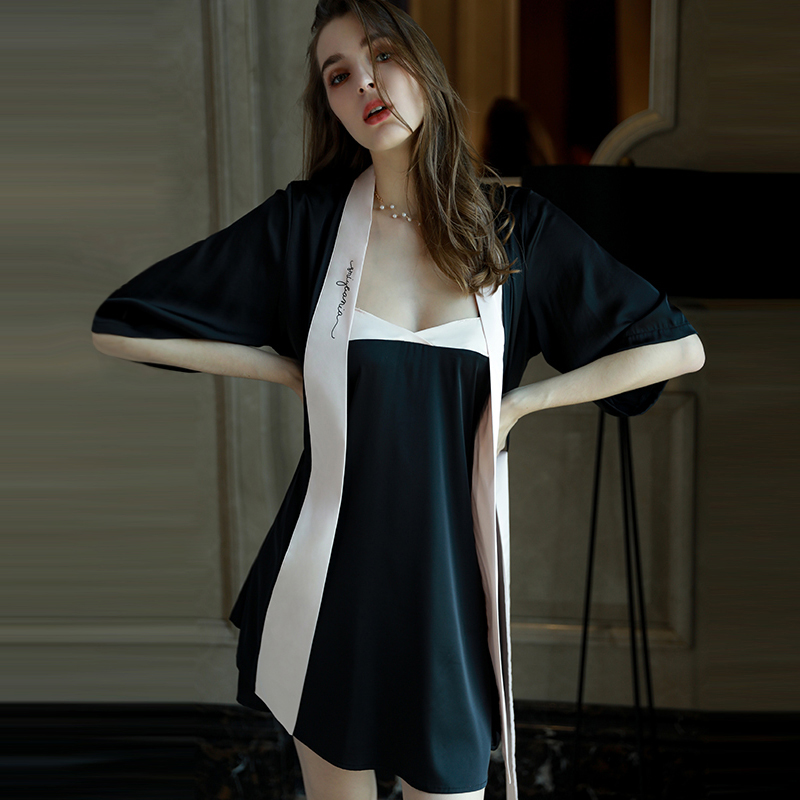 性感睡衣女春秋2025年新款网红爆款冰丝绸吊带睡裙睡袍晨袍两件套,女士内衣/男士内衣/家居服,睡衣/家居服套装,淘宝优惠券,粉丝福利购,淘宝优惠卷