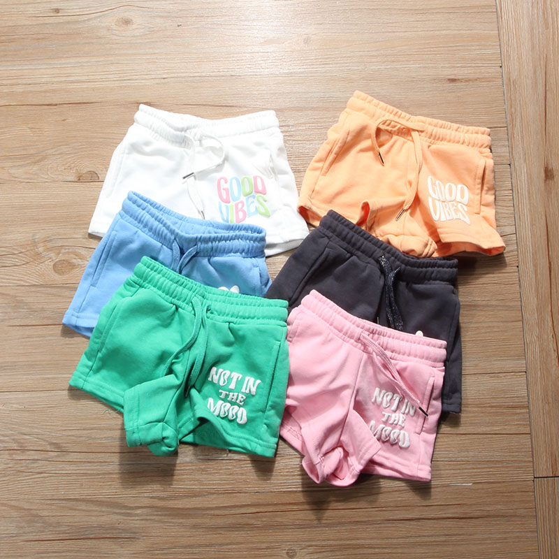 外贸出口F家女童短裤夏季毛圈新款4-18岁中大童印花休闲宝宝热裤