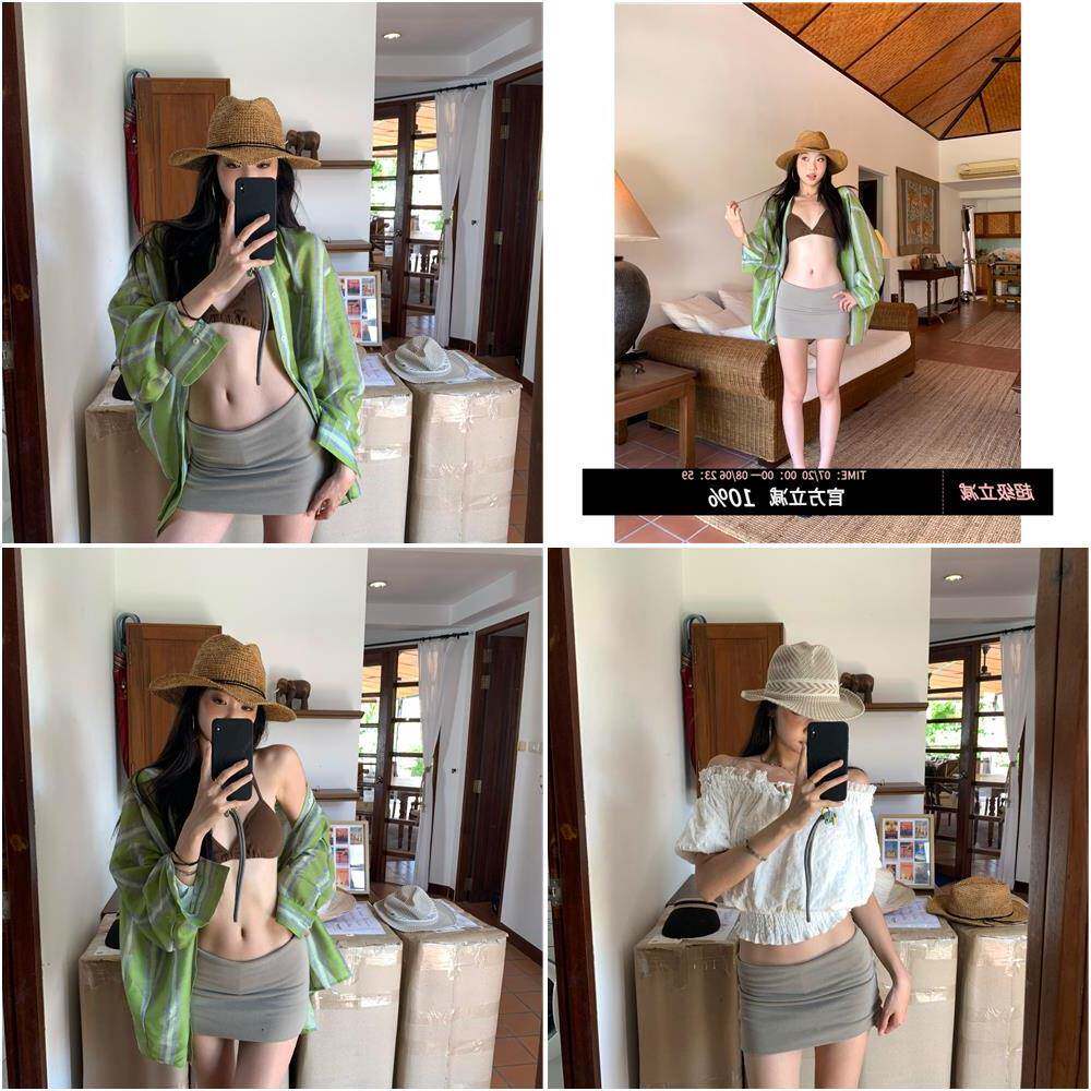 fortunee 高弹百搭修身半身裙女辣妹低腰超短裙裤防走光包臀裙子