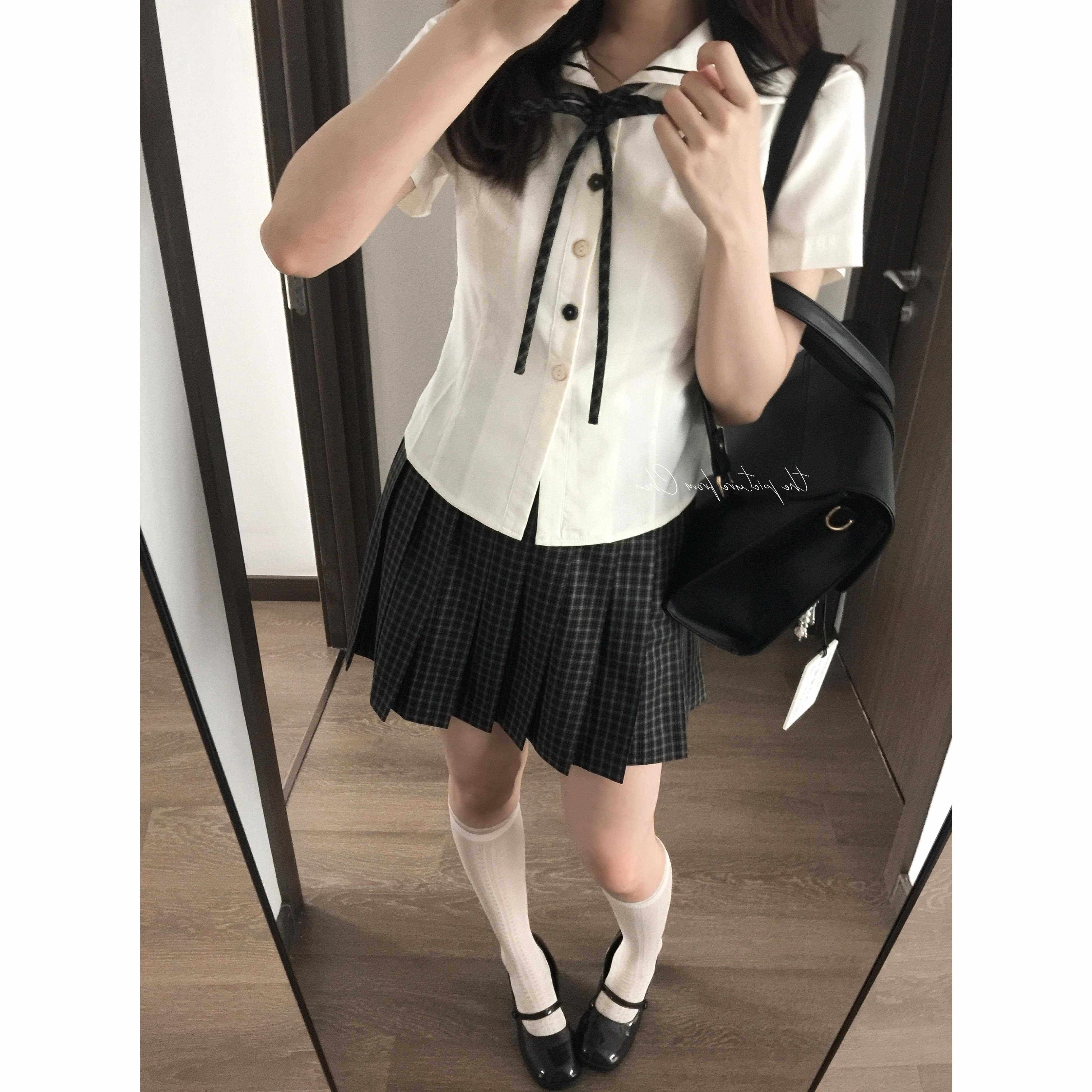 【杏花时】葵子JK制服套装正版校供优雅感格裙半身裙JK水手服衬衫