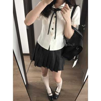 【杏花时】葵子JK制服套装正版校供优雅感格裙半身裙JK水手服衬衫