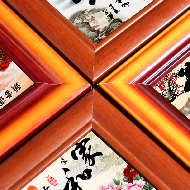 钻石画十字绣裱框字画装裱框架定制尺寸相框挂墙实木刺绣边框自装