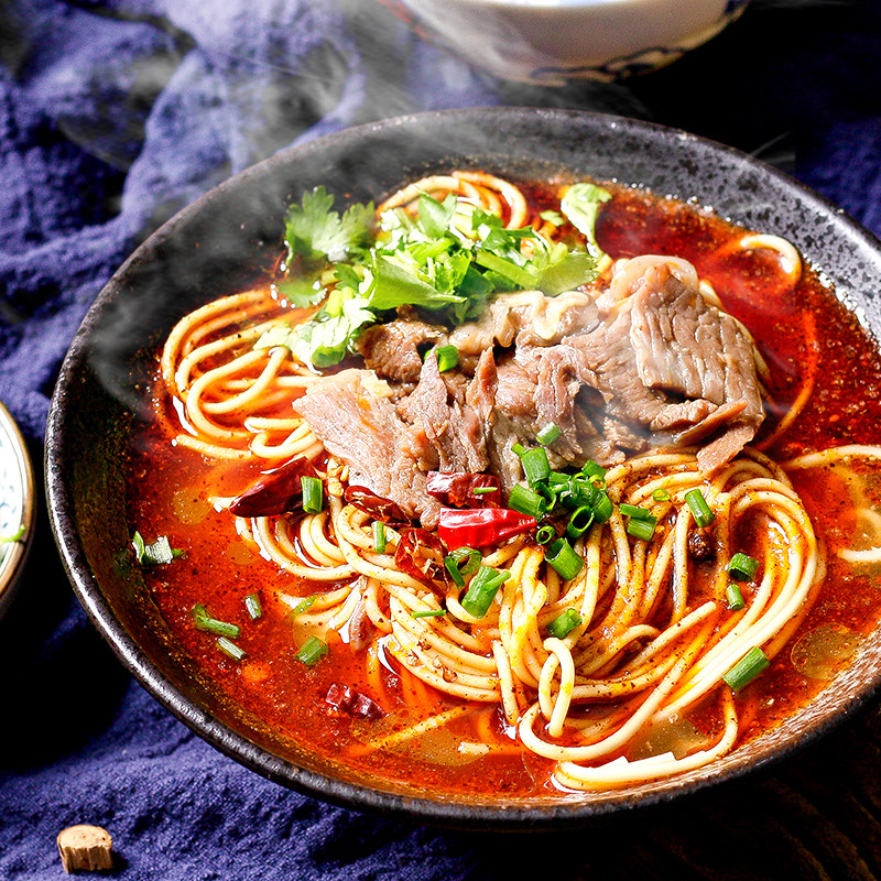 襄阳牛肉面湖北特产早餐速食红油碱面带牛肉牛油味带调味料包汤面