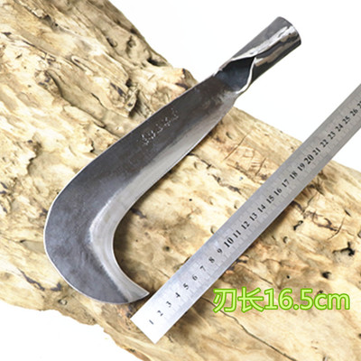 弹簧钢手工锻打镰刀免磨农用割草刀收割刀砍柴刀果树修枝刀砍竹刀