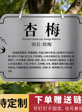 不锈钢树牌植树节挂牌赠送链子