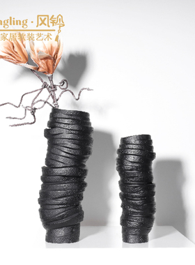 现代简约树脂花器花瓶摆件样板房售楼处客厅书房博古架软装