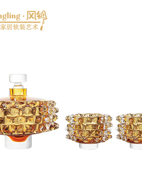 高档轻奢玻璃酒具醒酒器分酒器样板间酒柜水吧台装饰品摆件