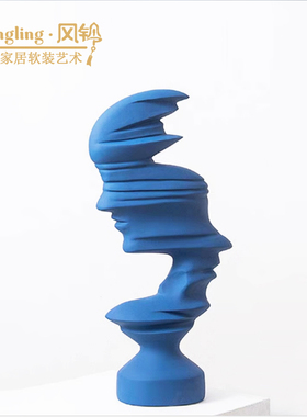 现代简约抽象树脂白色人物售楼处