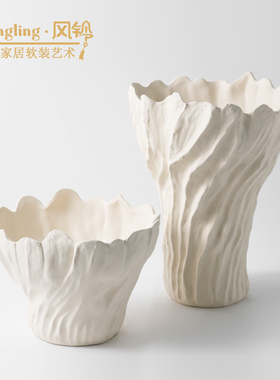 现代简约陶瓷花器样板间售楼处博古架客厅酒店几何花瓶摆件