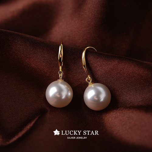 LUCKYSTAR简约百搭大颗珍珠耳钩